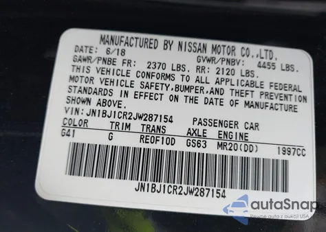 2018 Nissan Rogue Sport Sl from USA, damaged, VIN JN1BJ1CR2JW287154